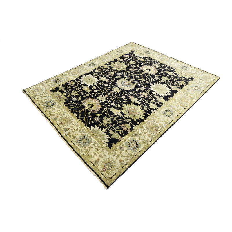 Tapis noir Oushak Chobi, Rectangulaire 8 pi x 10 pi