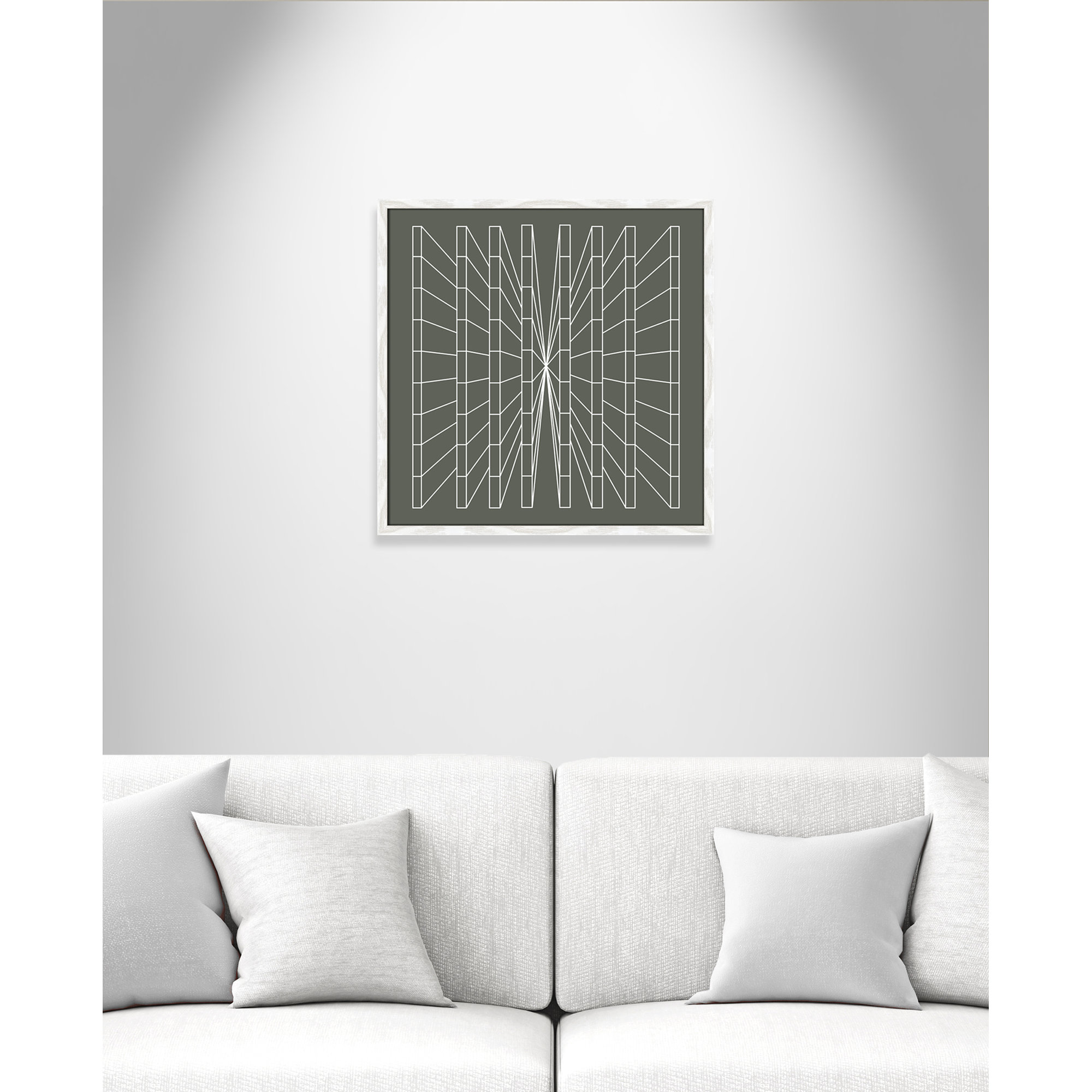 Olive Perspective by Sandi Hauanio, 23.5" H x 23.5" W x 0.75" D, White Wood Grain
