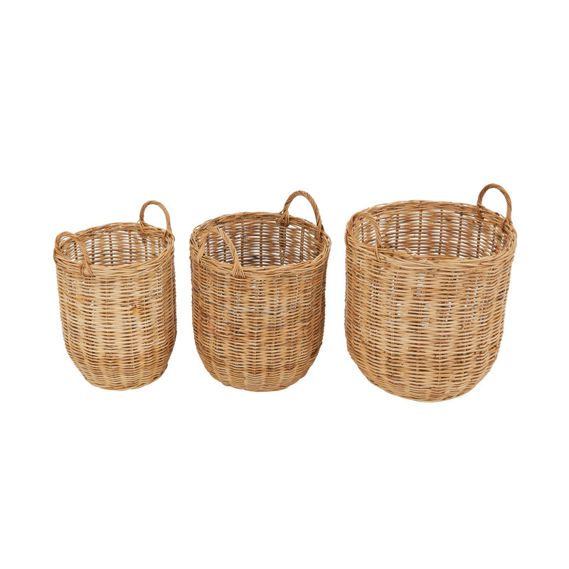 Paniers de rangement en rotin tissé