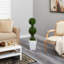 Faux Boxwood Topiary in Metal Planter
