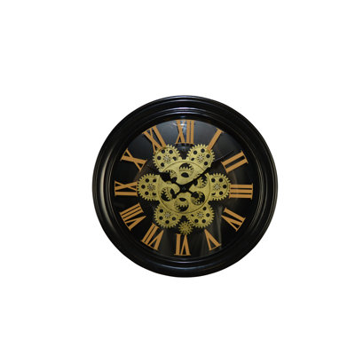 Wall Clock Moving Gears 13"