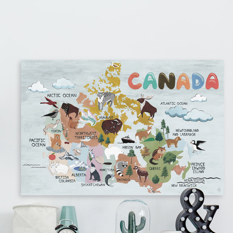 Chaisson «Cloudy Canadian Map», reproduction sur toile tendue, H 30 po x l 45 po x P 1,5 po