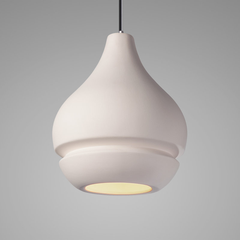 Sevenoaks 1 - Light Single Pendant, Brushed Nickel, Incandescent, Bisque