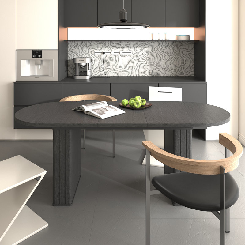 Table de salle à manger extensible Ansley Kitchen, Noir