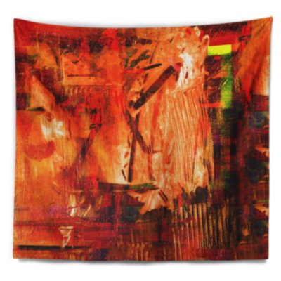 Tapisserie rouge feu abstraite