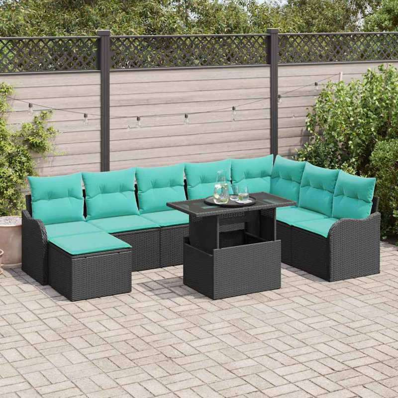 Ensemble de canapé de jardin avec coussin 9 pièces vidaXL