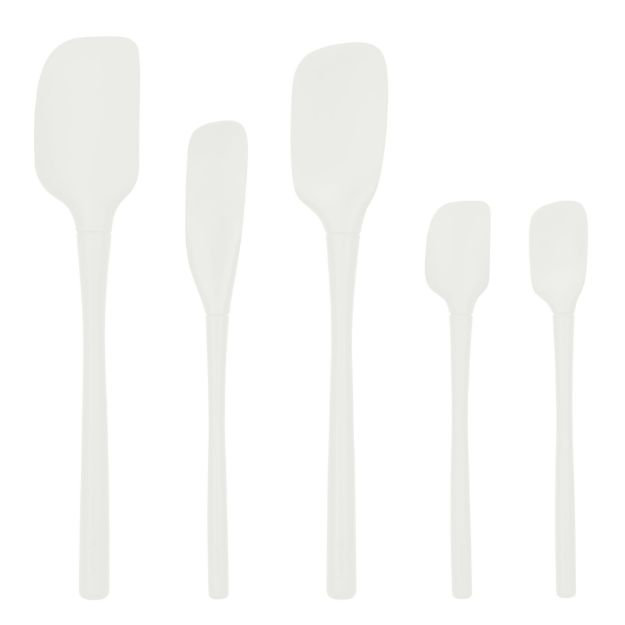 Flex-Core All Silicone Assorted Spatulas - set of 5 White