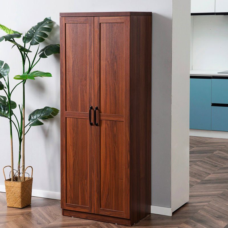 63" Kitchen Pantry Storage Cabinet , 2-Door With 5 Shelving & 2 Adjustable Shelves, Brown For Graceful Organization Pantry, Doors And Shelves. Glassware. Dining Room