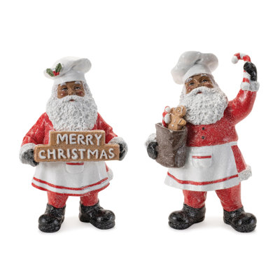 Gingerbread Baker Santa Figurine (Set of 2)