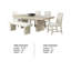 Ensemble de salle à manger 7 pièces Hagy, table extensible, 6 chaises blanches, beige naturel