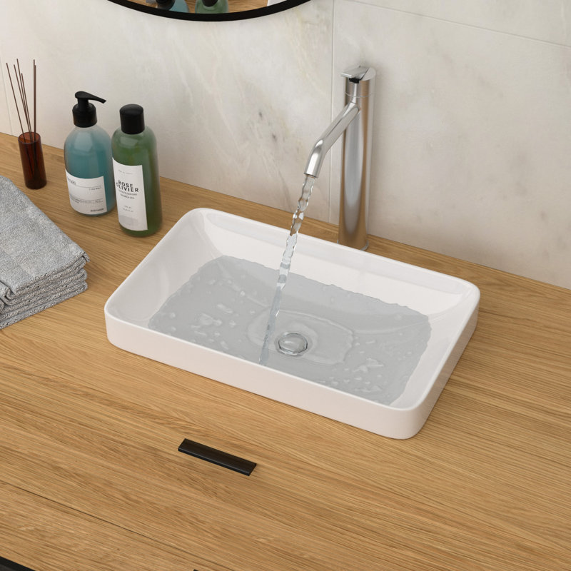 19"X12", White, Ceramic, , Bathroom Sink, Countertop Vessel Design, To Acids And Scratches, Effortless Maintenance, Standard Drain Opening Stains, Installation,