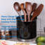 Pot à ustensiles Creative Home en acier inoxydable avec base lestée anti-basculement, noir-687296715-756125079