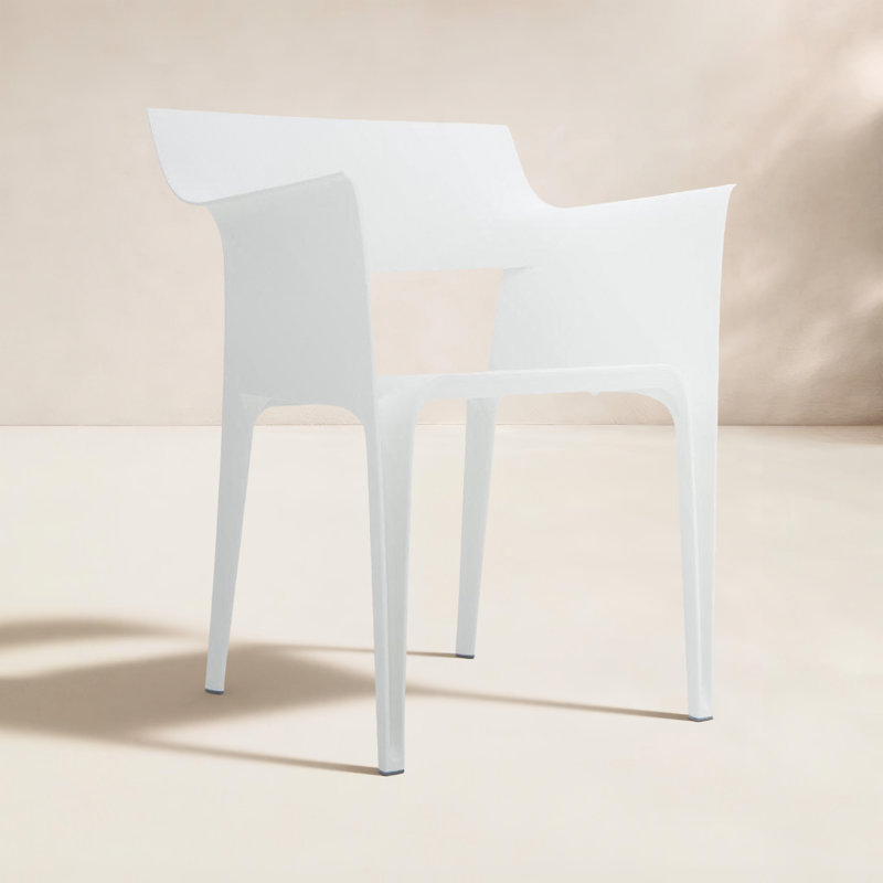 Pedrera Stacking Patio Dining Chair, White