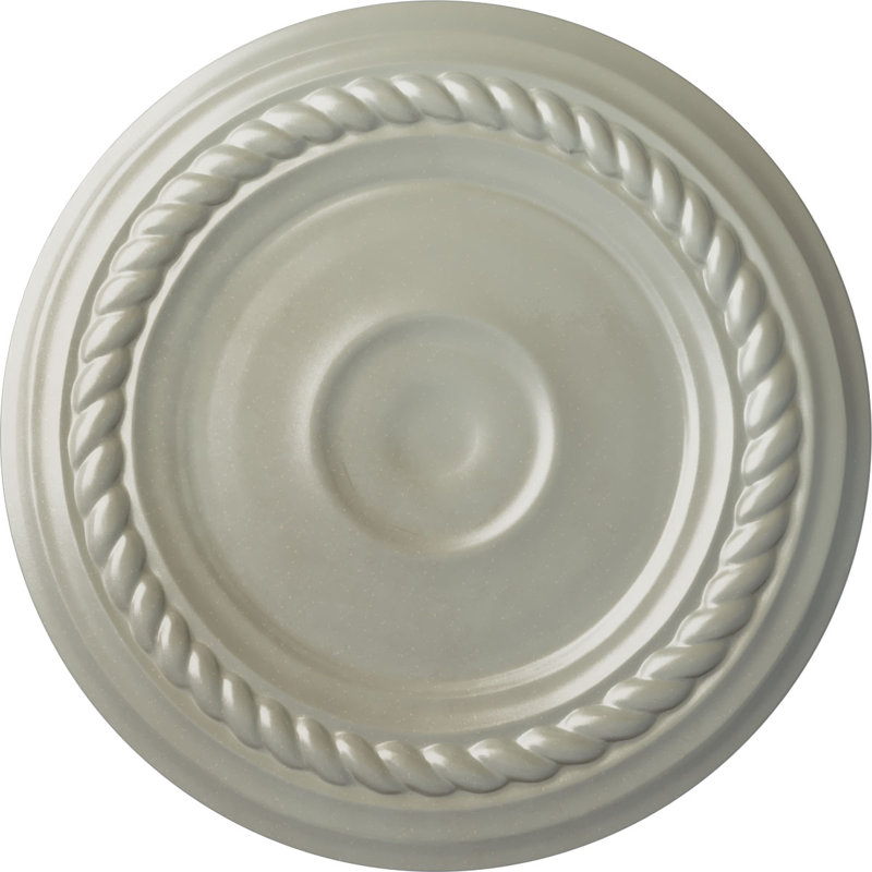 Endurathane Small Alexandria Ceiling Medallion, 7 7/8"OD x 3/4"P (Fits Canopies up to 4 5/8"), Hand-Painted Flash Copper Finish