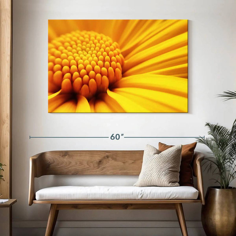 Harnek - fleur jaune ensoleillée, H 32 po x l 48 po