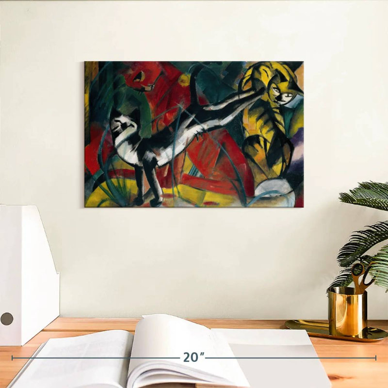 Brampt Three Cats 1913, 8" H x 12" W