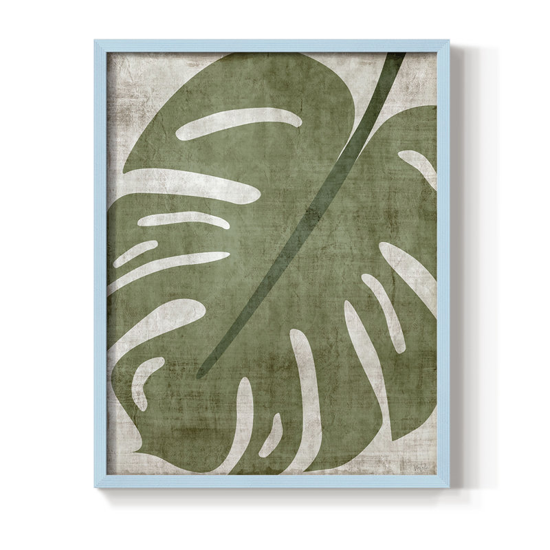 «Island Greenery II», reproduction encadrée - bois massif, H 15 po x l 12 po, Bleu