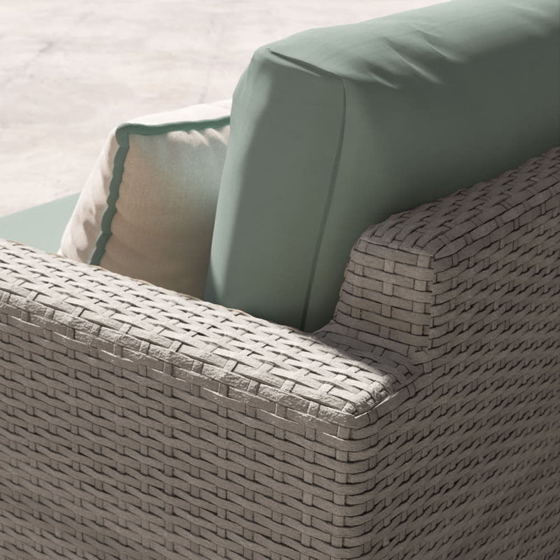Ehrenfried 2 - Person Patio Conversation Set with Cushions, Canvas Spa Sunbrella® Canvas