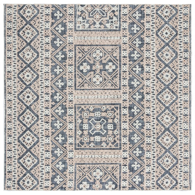 Hand Tufted Wool/Cotton Southwestern Rug in Beige/Gray