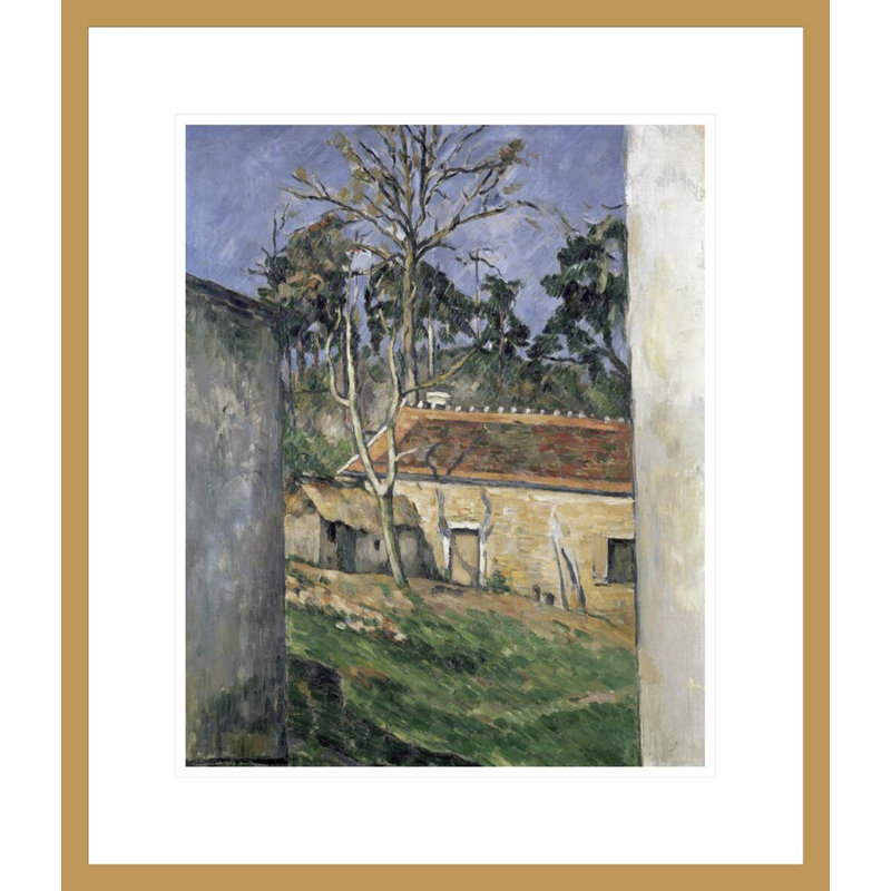Cour de ferme par Paul Cézanne, H 20,59 po x l 17,75 po
