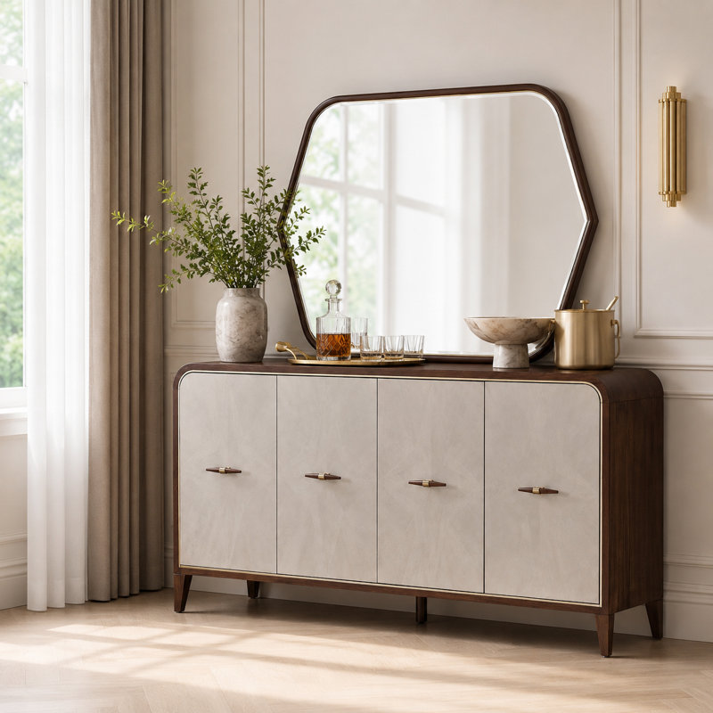 Houston Sideboard With Mirror - Walnut