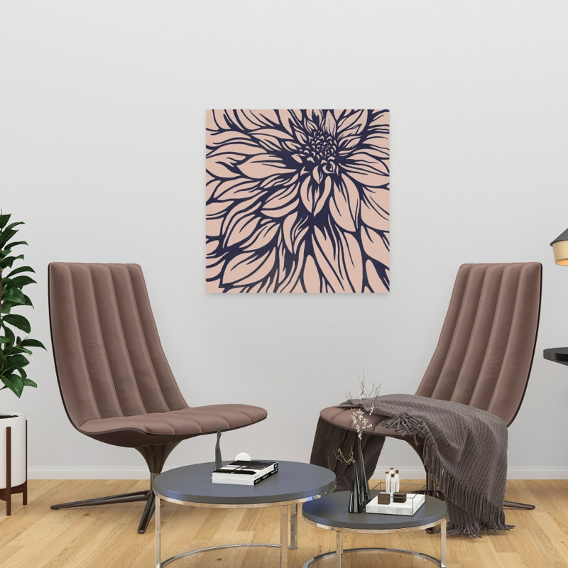 Toile avec fleur de dahlia | Art mural botanique pour la décoration intérieure