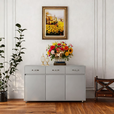 Three Doors Side Table Sideboard by Ebern Designs