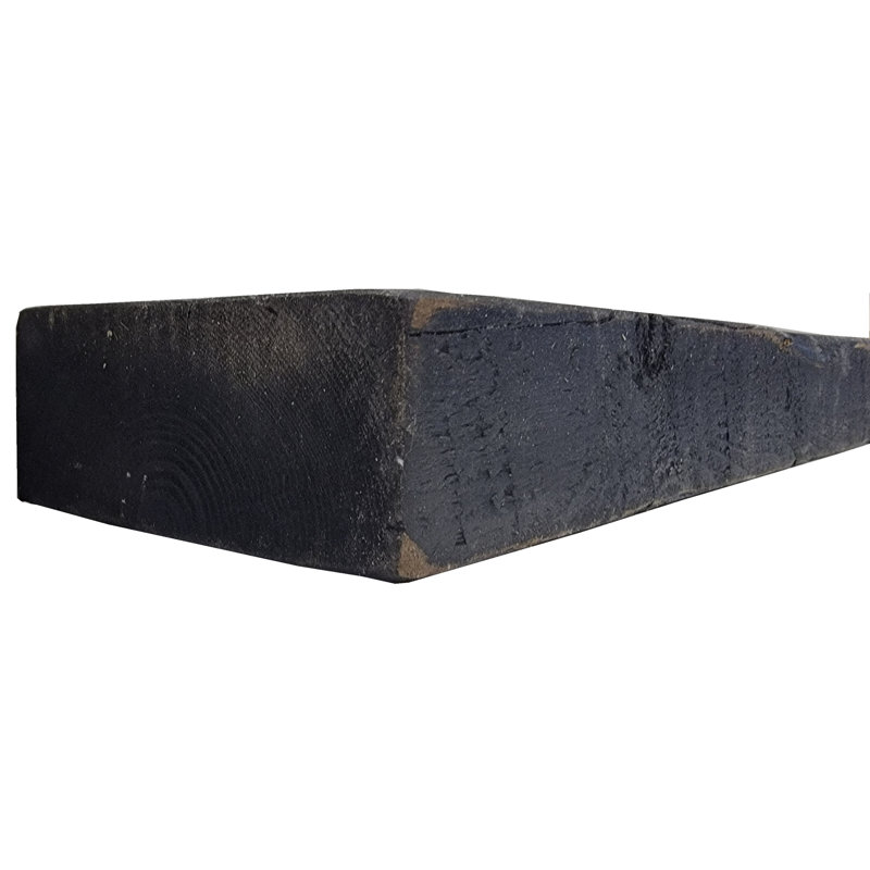 Rough Cut Décor Floating Shelf, Black Stain, 3" H x 60" W x 7" D