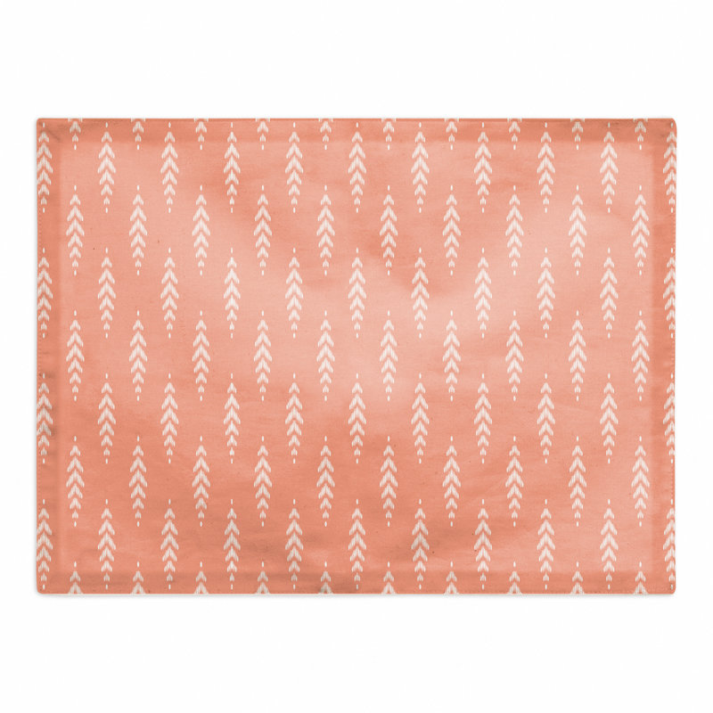 Polyester Floral Rectangle Placemat, Orange