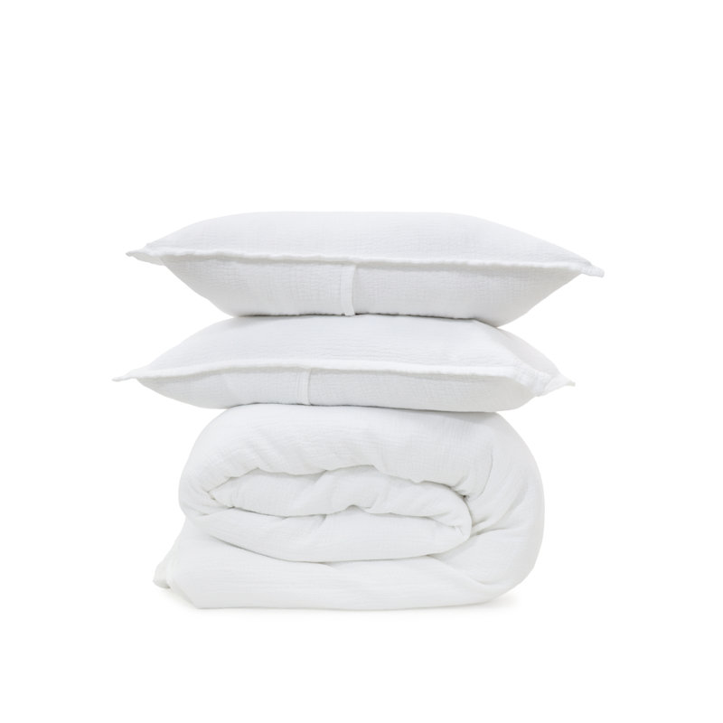 Waverly Duvet Cover, White, Queen Duvet Cover + 2 Standard Shams