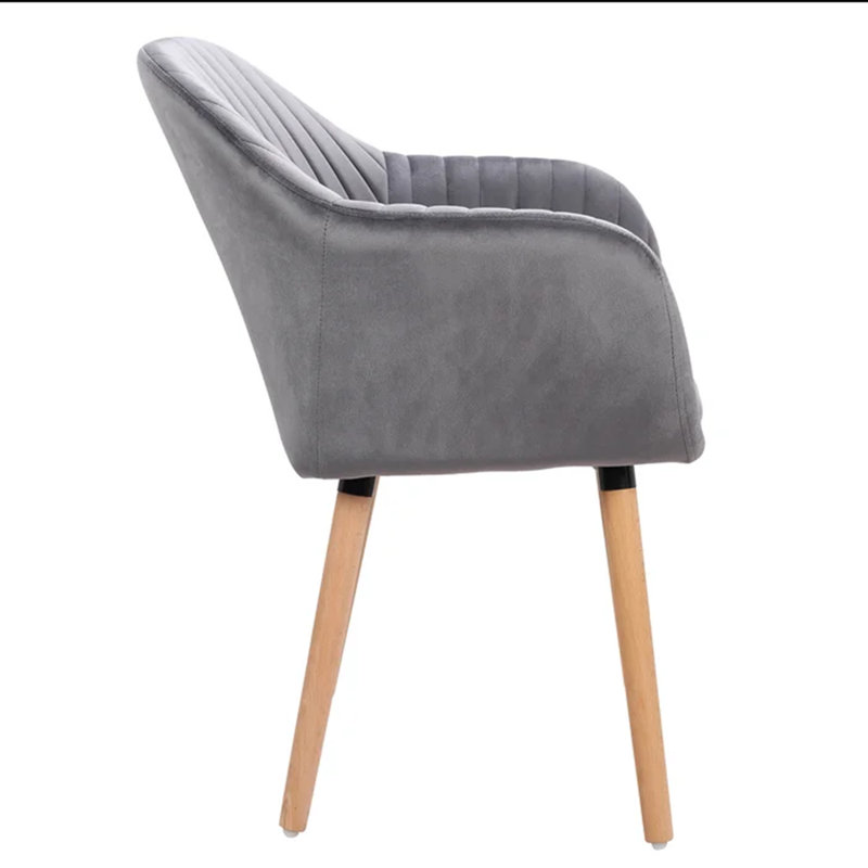 Mirakel 47cm H Velvet Upholstered Armchair, Dark Grey