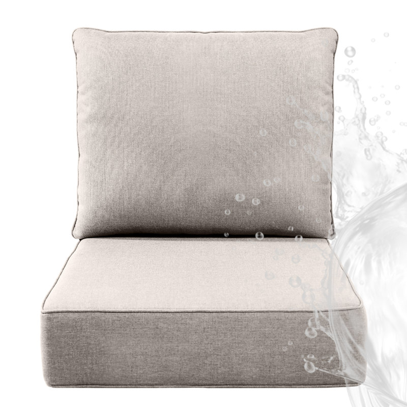 Ensemble de coussins pour chaises d'extérieur (2 pièces) : 53 x 56 cm + 56 x 61 cm (profondeur assise et dossier) pour mobilier de jardin.