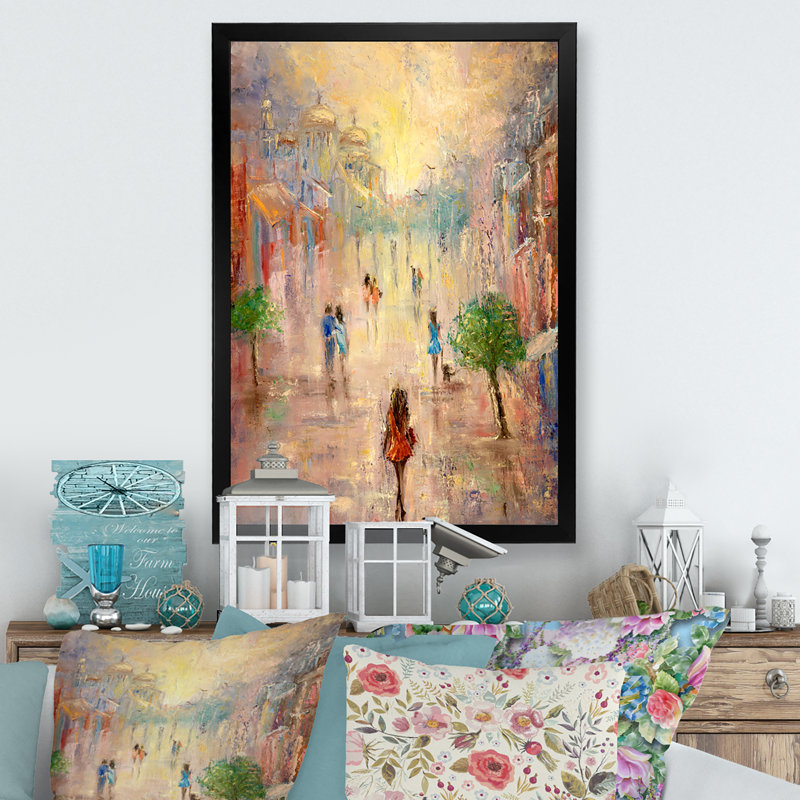 An Ocean Shore - Art mural sur toile traditionnel, Impression noire sur toile encadrée, H 20 po x l 12 po x P 1 po