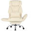 Chaise de bureau en chenille à pieds croisés avec accoudoirs rabattables, chaise de direction grande taille avec coussin lombaire et poches latérales-1362092645