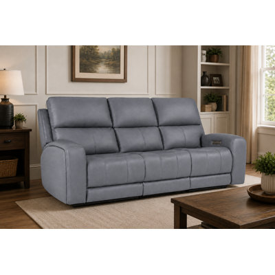 Oversized Triple Power Leather Reclining Sofa with Zero Gravity and USB and USB-C Ports