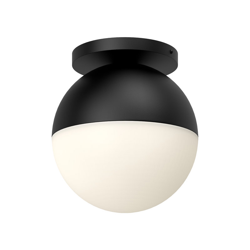 Plafonnier encastré en verre Monae, Noir, H 10,75 po x l 9,88 po x P 9,88 po