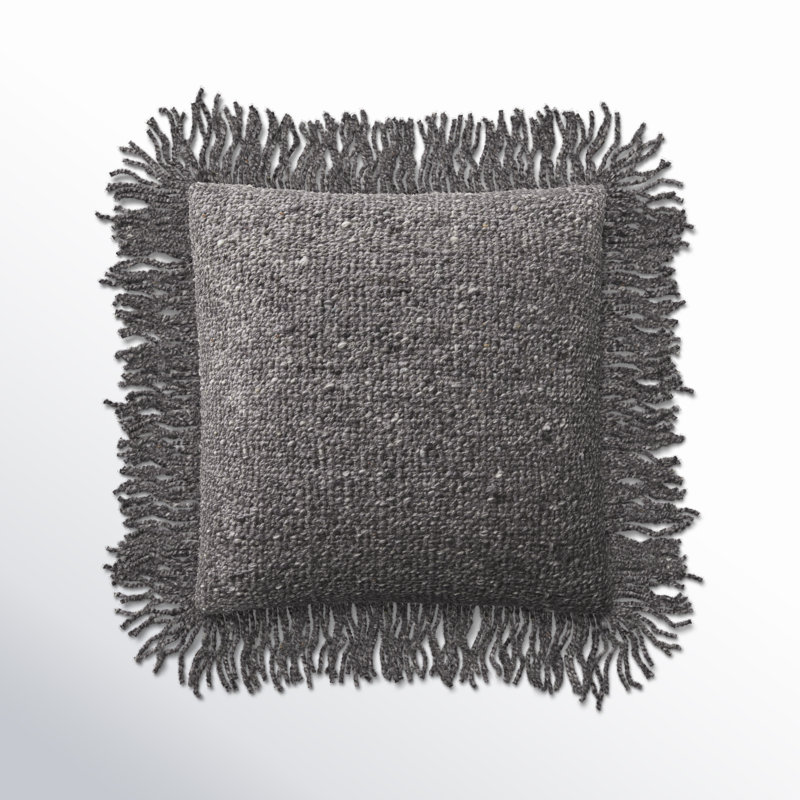 Oreiller carré Villa, Gris anthracite, Polyester/ bourre en polyester