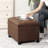 Rectangle Faux Leather Storage Ottoman with Casters-411278498