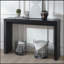 Console moderne noire à motif nervuré, console en bois, table d'entrée de l 47 po, console étroite de table d'entrée noire, table de couloir moderne, table de canapé moderne, table de salon