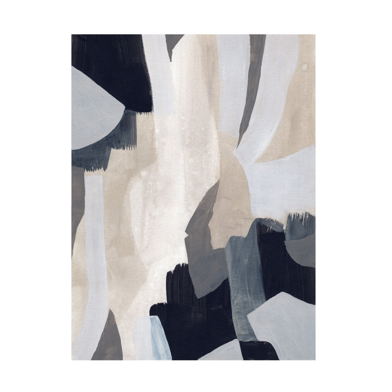 Neutral Abstract Canvas Art in Black, White, and Gray