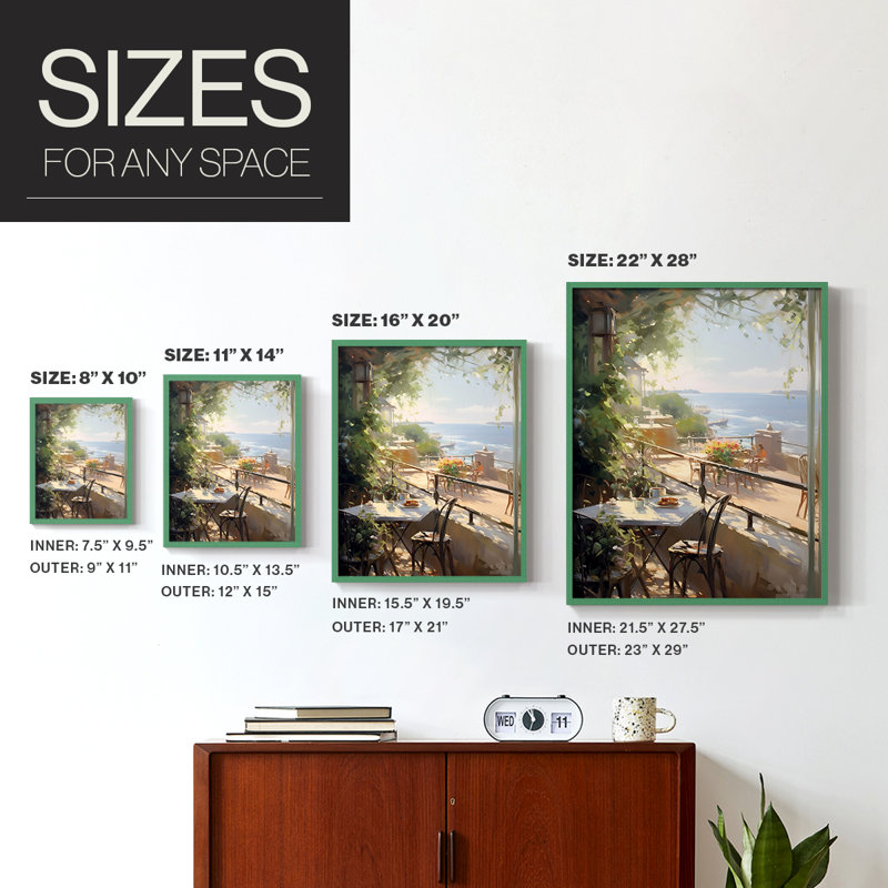 Reproduction encadrée FLORAL Series DCCXL III - bois massif, Vert