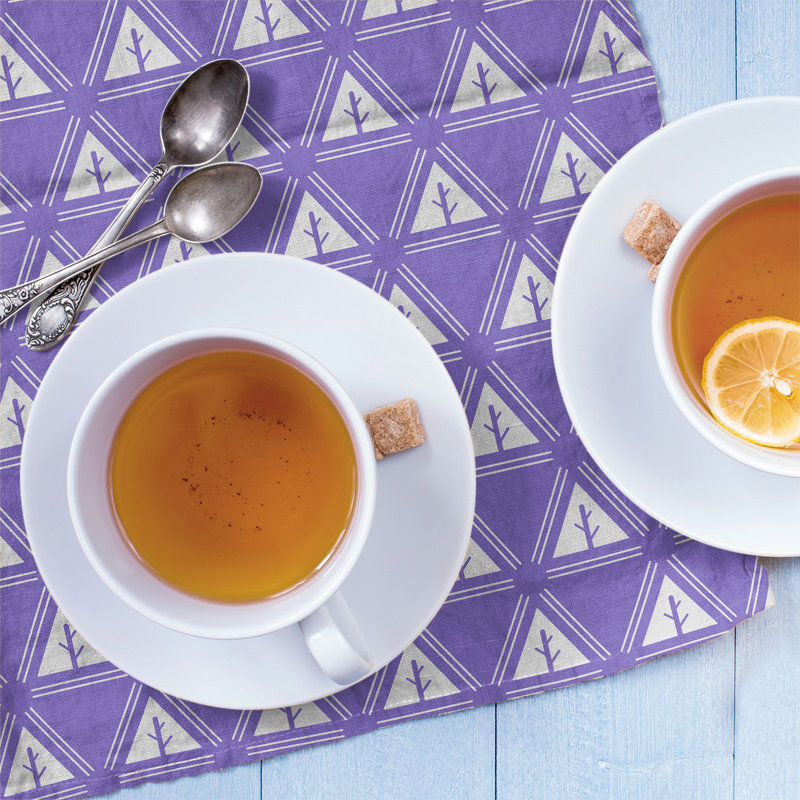 Theo Nath Tea Towel Kitchen Towel, Purple/White, Cotton Twill