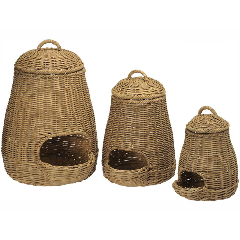 Bay Isle Home™ Wicker Decorative Basket, 10.5" H x 7.5" W x 7.5" D