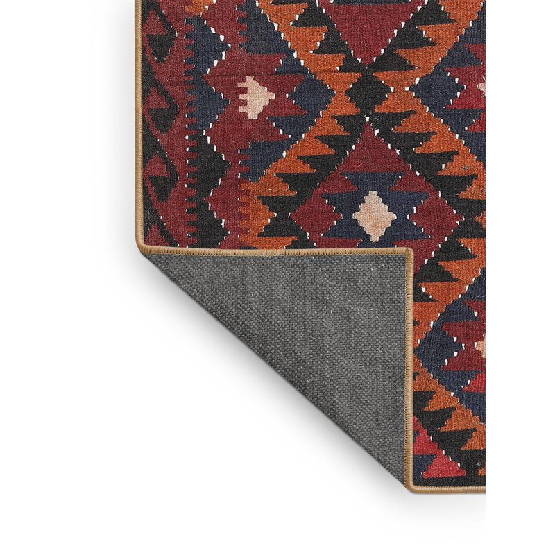 Tapis de zone orange/noir contemporaine, Rectangle 2 pi x 3 pi