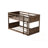 Twin over Twin Floor Bunk Bed with Panelled Headboard, Footboard, Safety Guardrails and Built-in ladder-1896683616