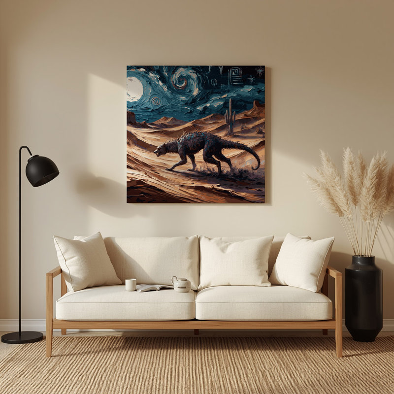 «Southwestern Animals» Chupacabra 14, art mural en métal mauve, H 192 po x l 192 po x P 0,05 po