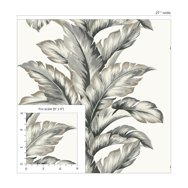 Rouleau de papier peint embossé 3D L 27 pi x l 27 po Alishka, Monochrome