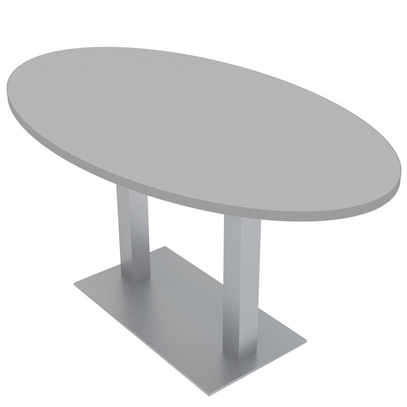 Table de conférence avec bases doubles, Gris clair, Argent argent, H 30 po x L 60 po x l 36 po