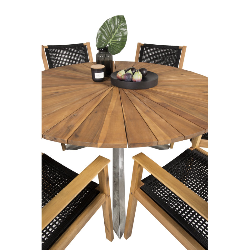 Orion 6 - Person Acacia Patio Dining Set with Round Table