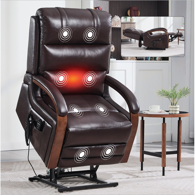 Fauteuil inclinable Power Leatheraire Lift, Brun